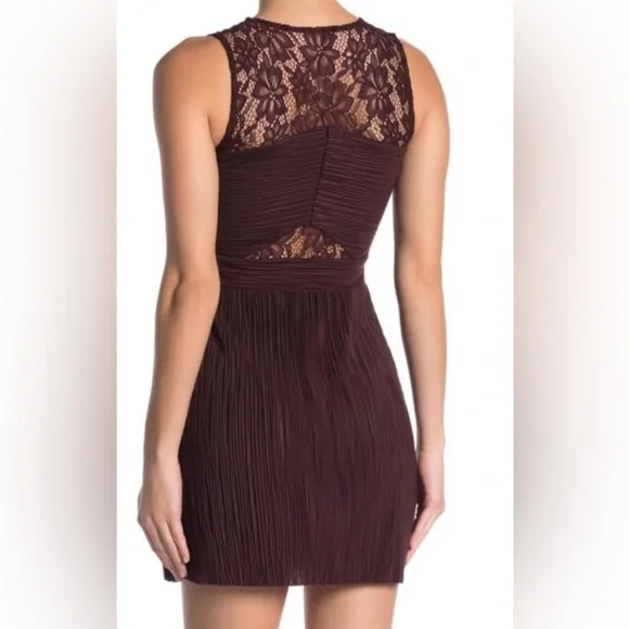 All Saints Ula Mini Dress Burgundy Size S - Picture 2 of 10